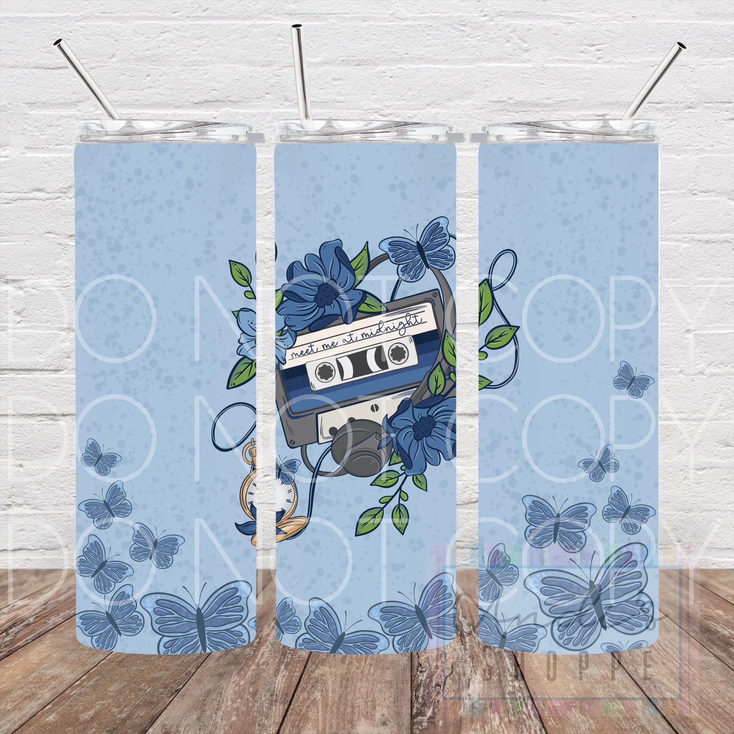 Midnight floral 20-ounce tumbler