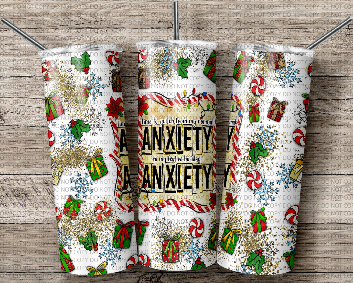 My fancy Holiday anxiety 20-ounce tumbler