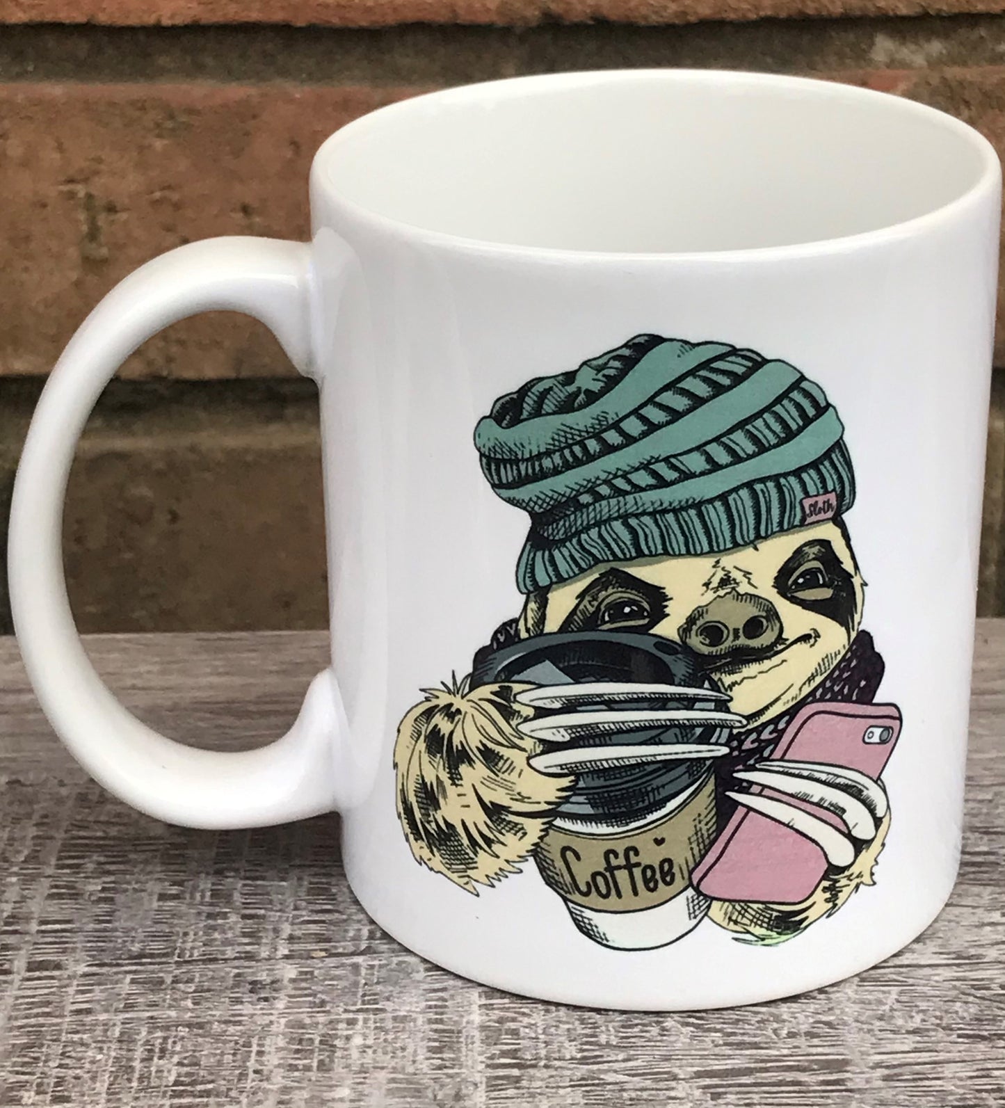 Hipster sloth mug