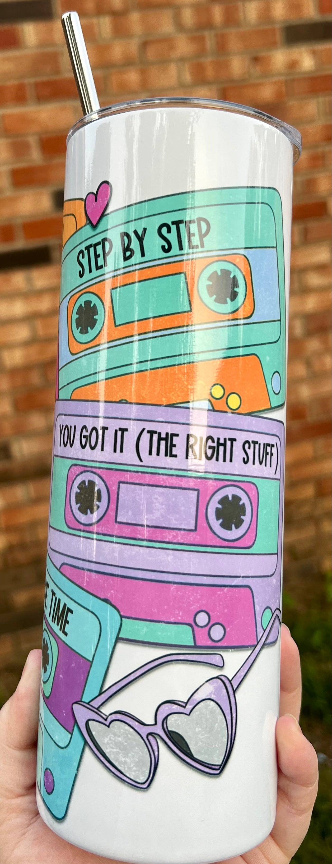 Mixed tape 20 ounce tumbler