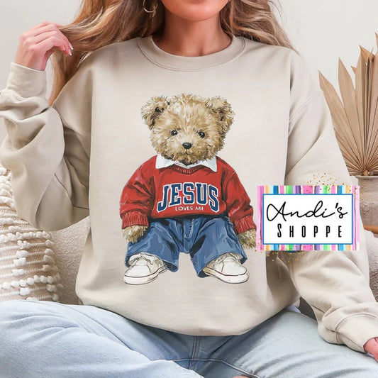 Jesus loves me bear T-shirt, or sweatshirt