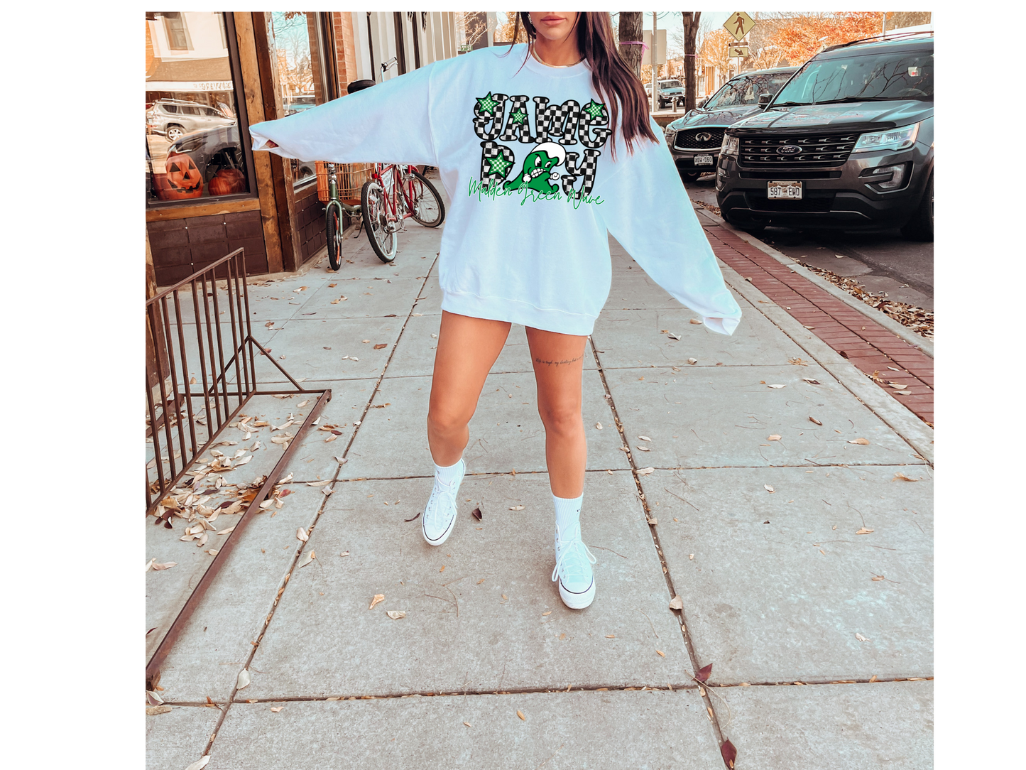 Checkered Game Day Green Wave T-shirt, or sweatshirt