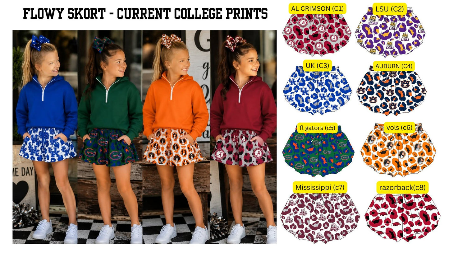 The Custom Varsity Flow Skort PREORDER!