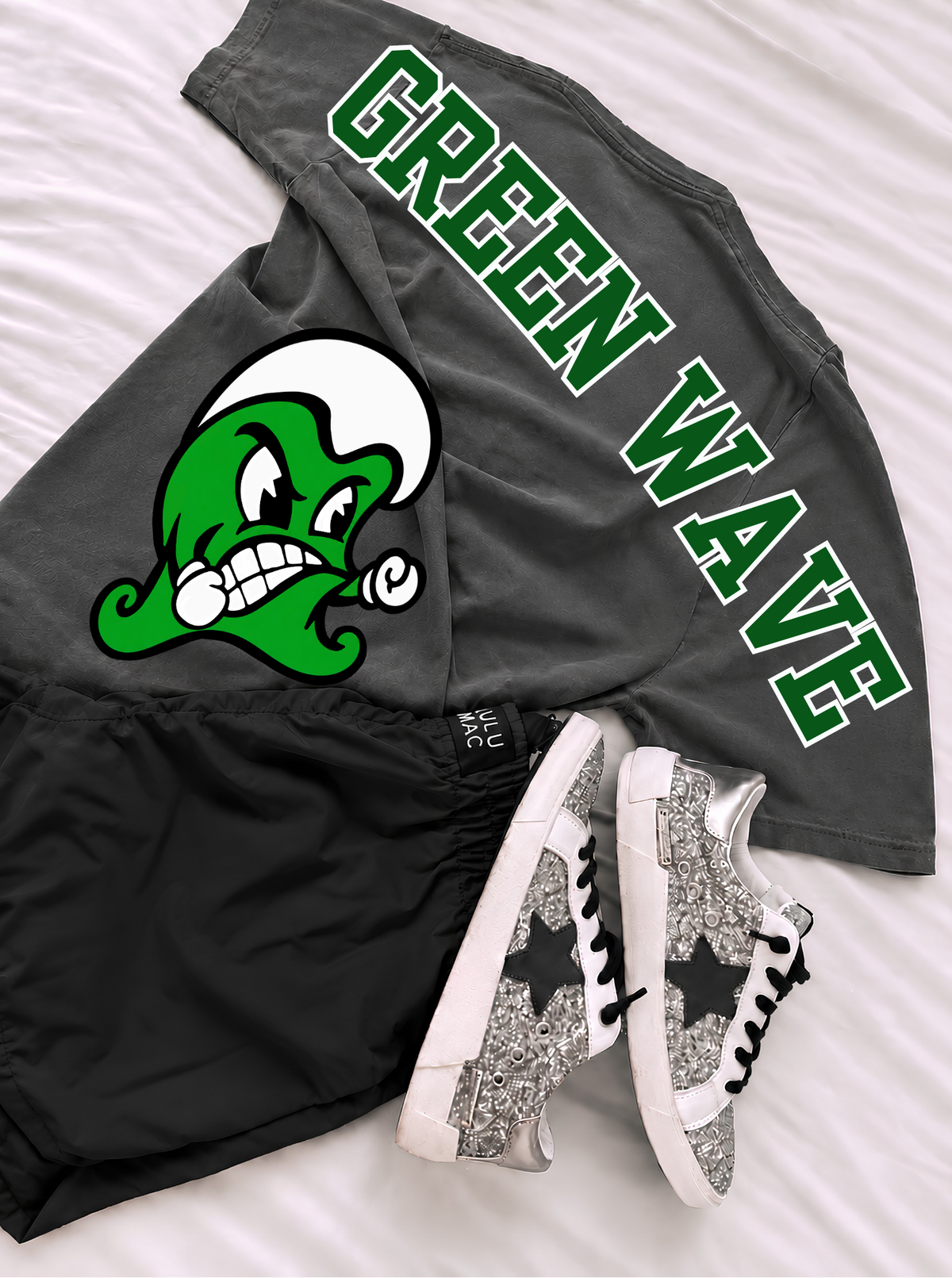 Side Green wave T-shirt, or sweatshirt