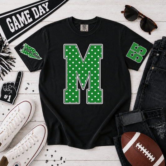 varsity polka dot Monogram T-shirt, or sweatshirt