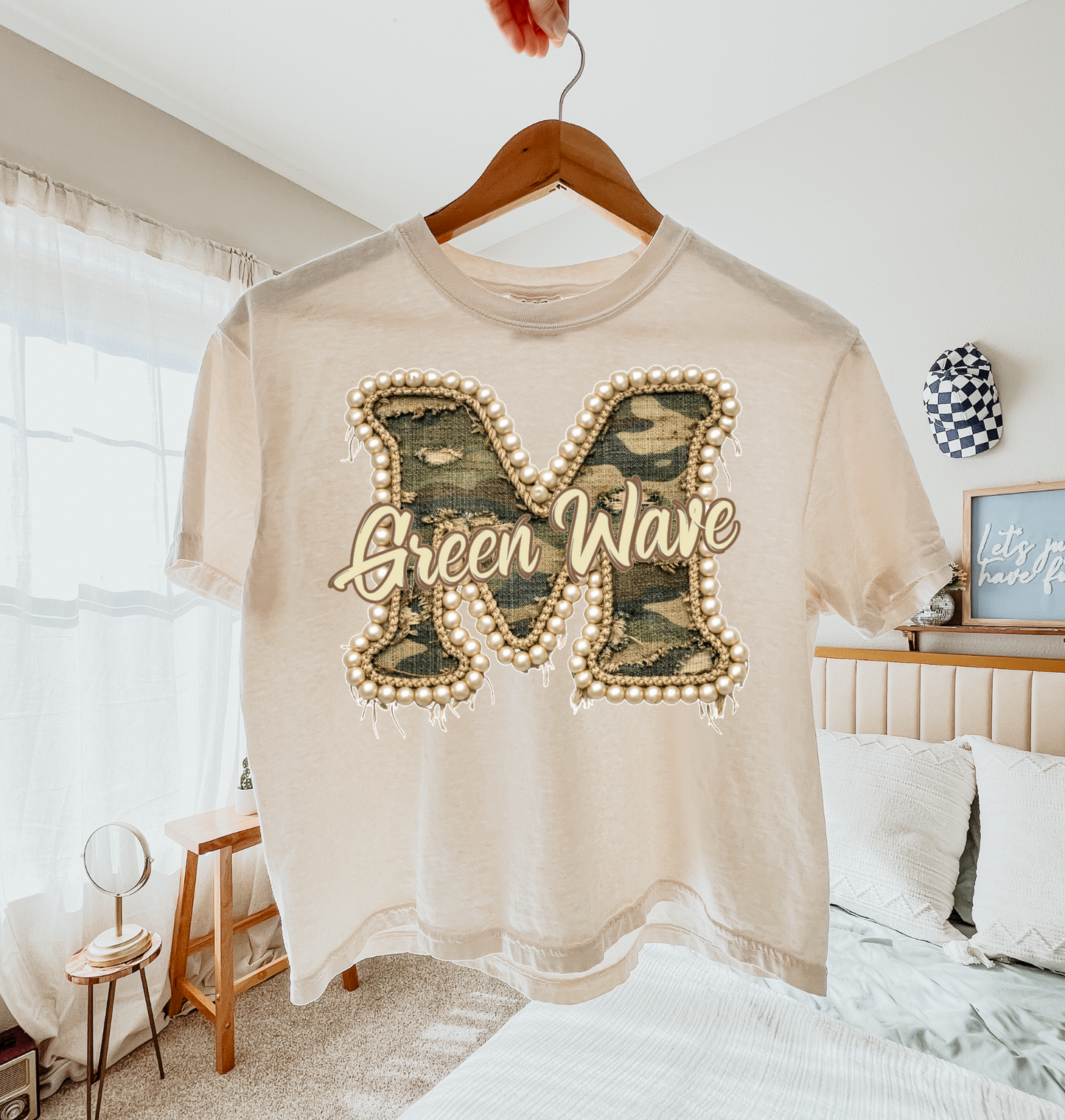Camo Green Wave M T-shirt, Tee and short set or sweatshirt