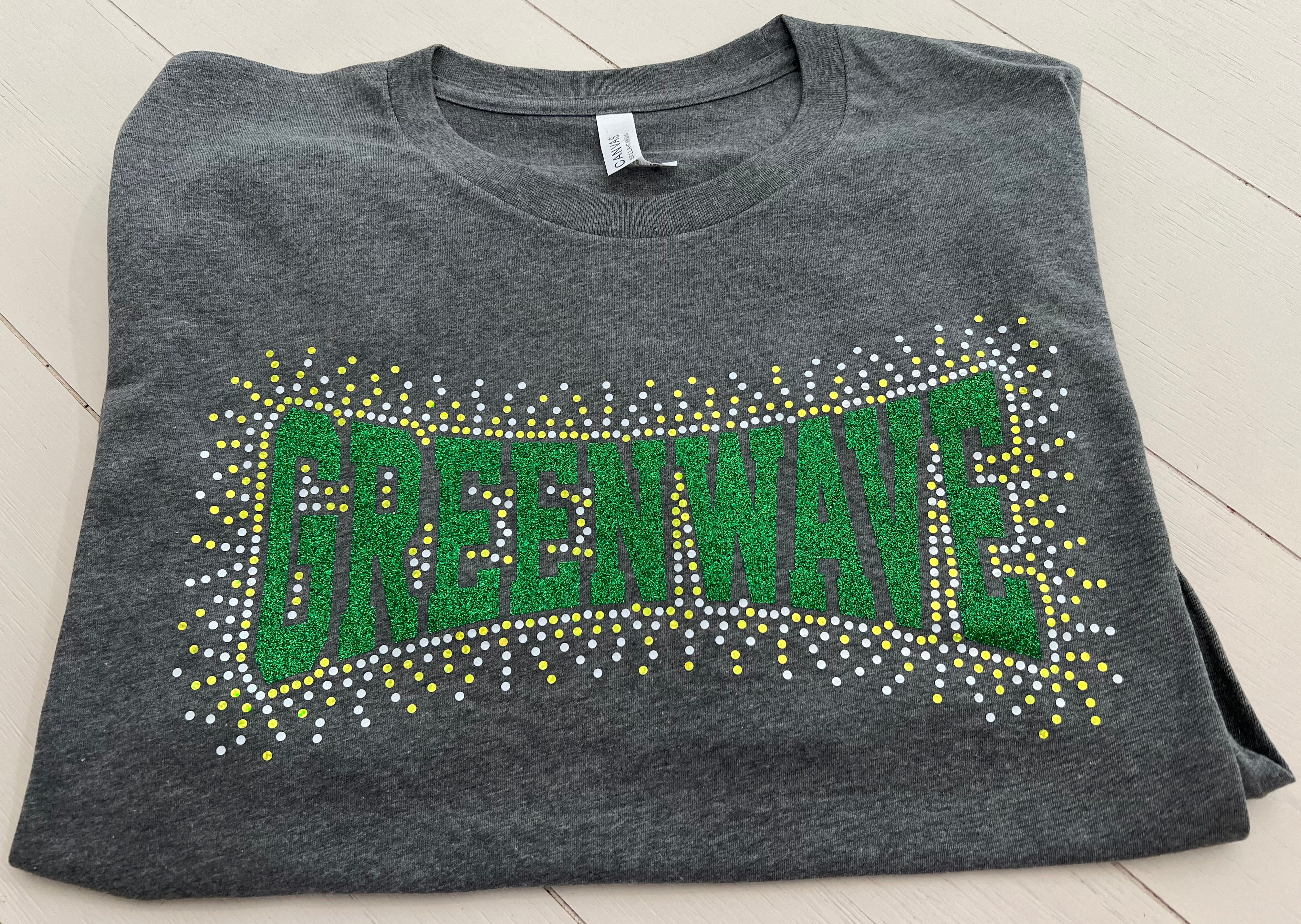 Spangle & Glitter burst Green Wave T-shirt, Tank or sweatshirt