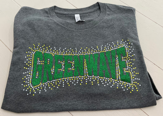 Spangle & Glitter burst Green Wave T-shirt, Tank or sweatshirt