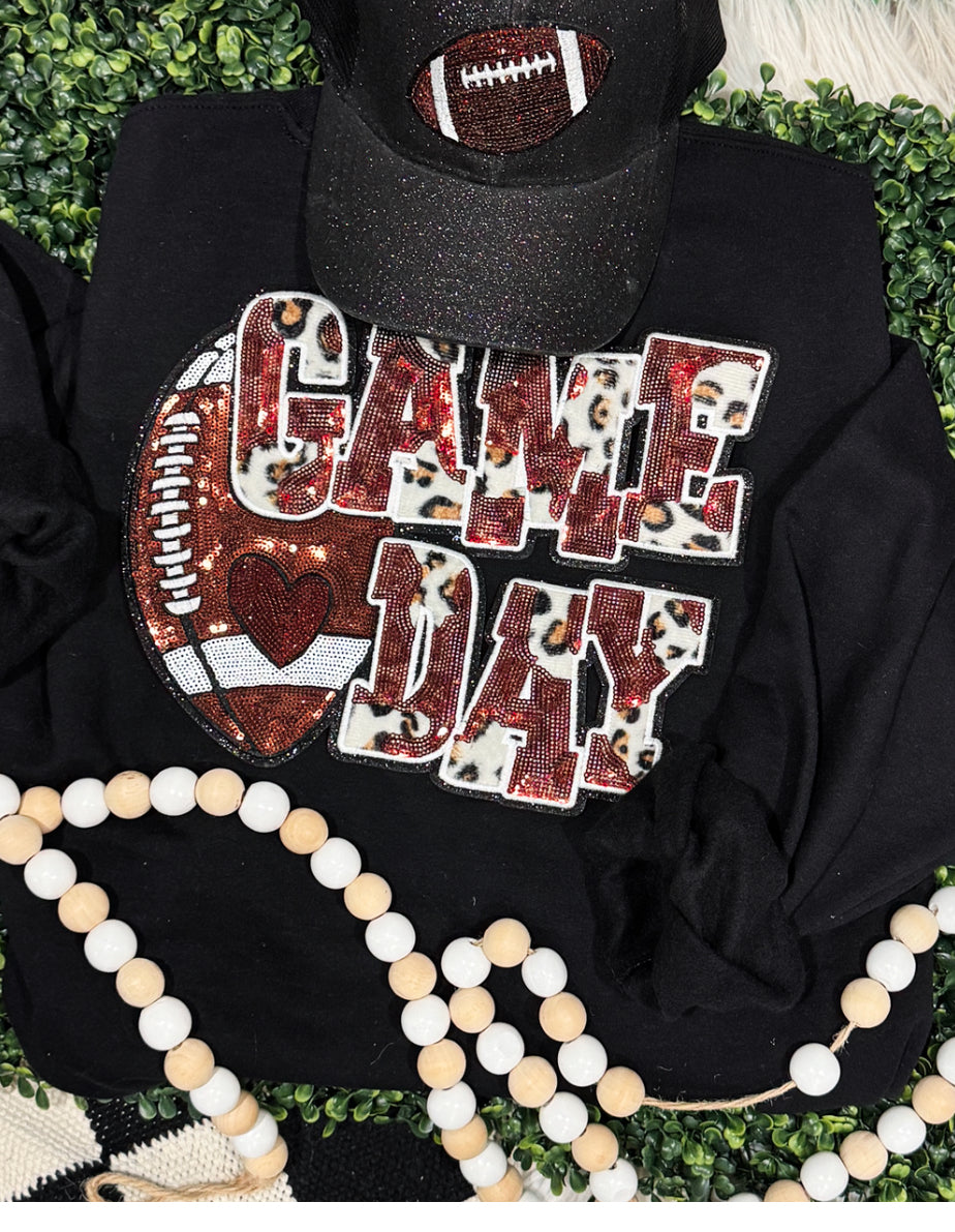 Game day Real Sequin patch sweatshirt