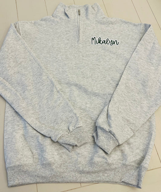 Malden Green Wave Quarter zip cadet collar pullover