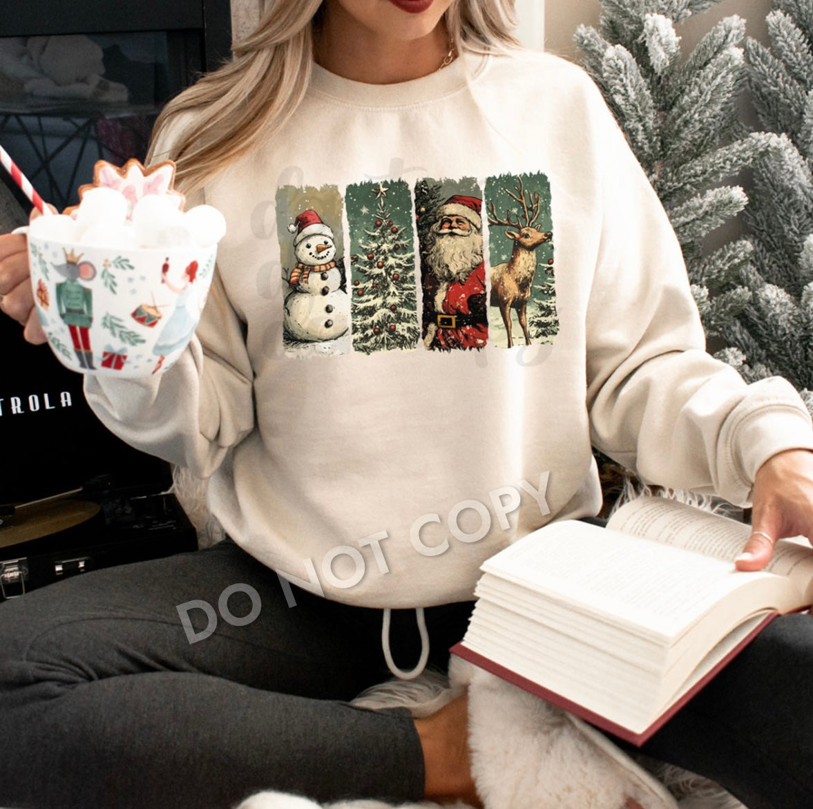 Vintage look Christmas  tshirt  or sweatshirt!