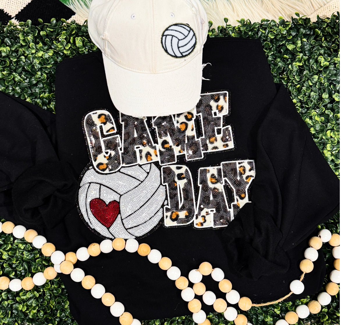 Game day Real Sequin patch sweatshirt