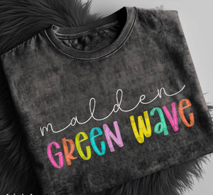 Malden Green Wave tee bright neon tee, tank or sweatshirt!