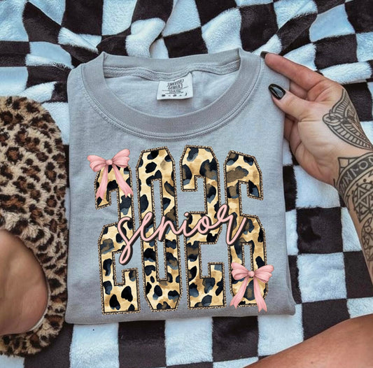 Animal print & bows  Senior 2026 T-shirt, or sweatshirt