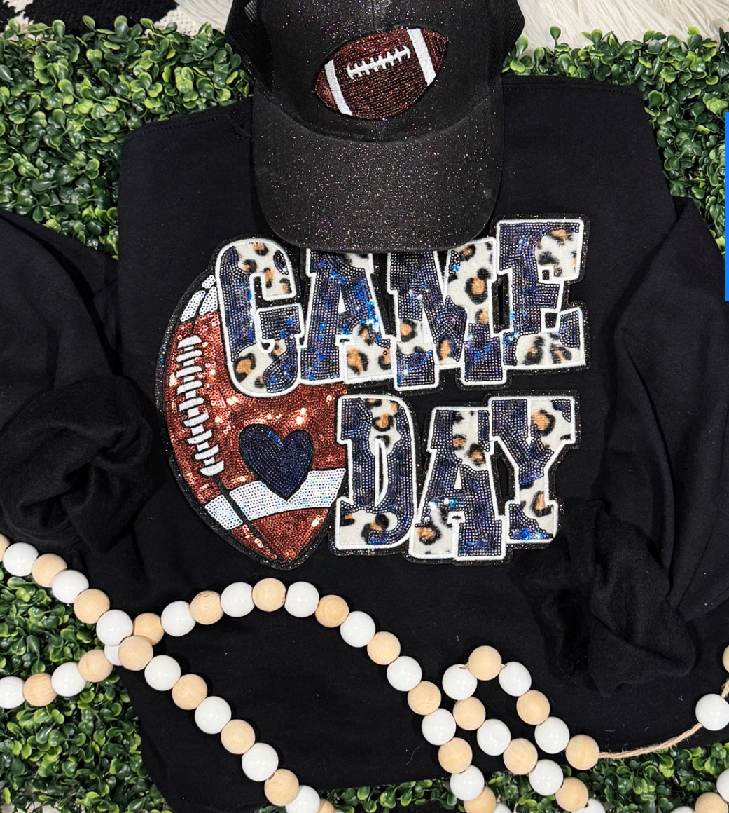 Game day Real Sequin patch sweatshirt