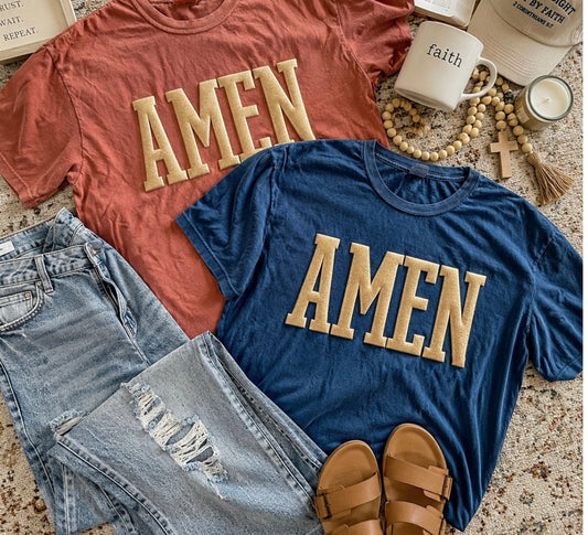 Amen gold metallic puff  T-shirt, or sweatshirt