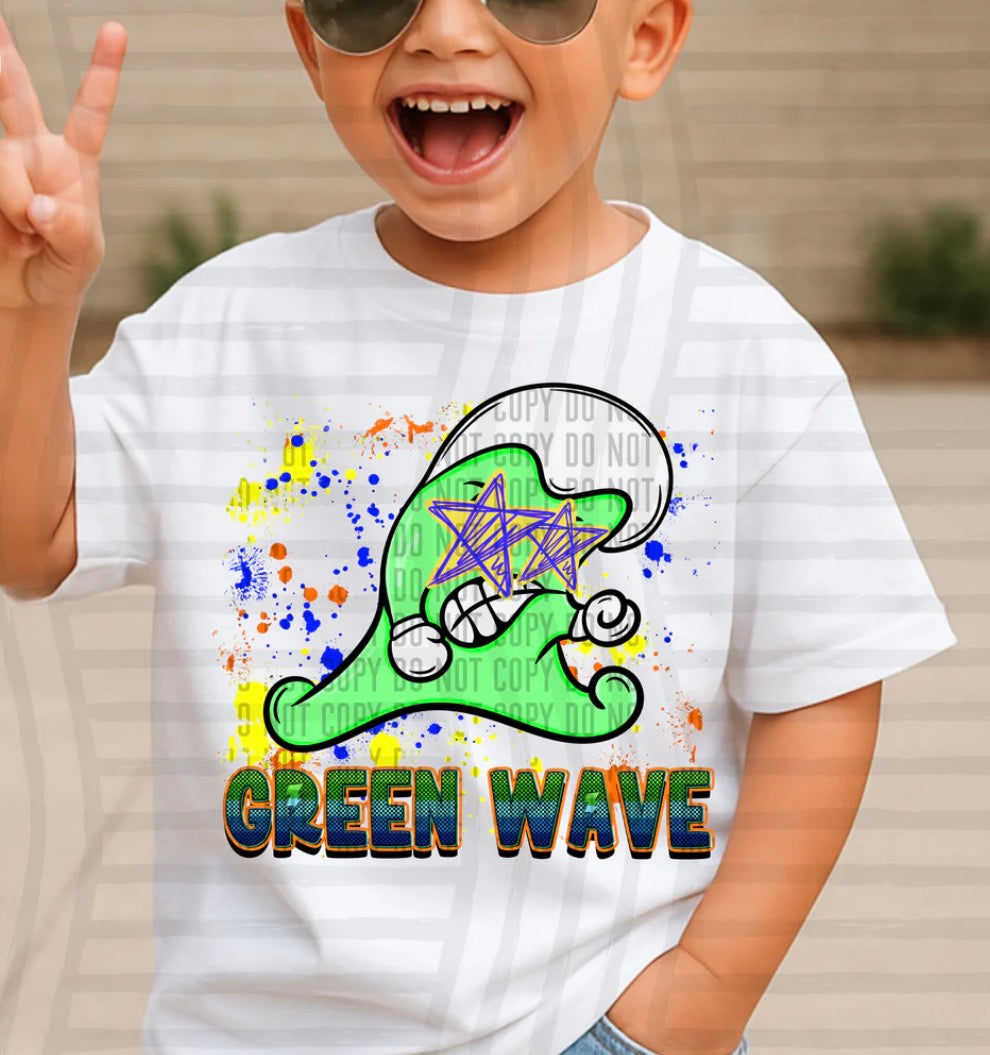 Green Wave paint splatter T-shirt, Tank or sweatshirt