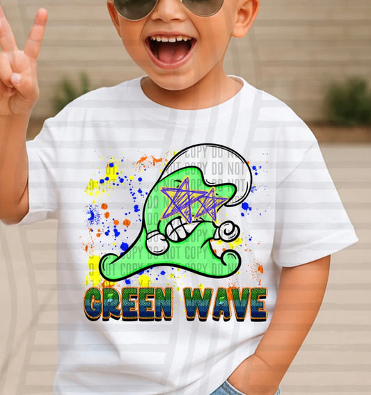 Green Wave paint splatter T-shirt, Tank or sweatshirt