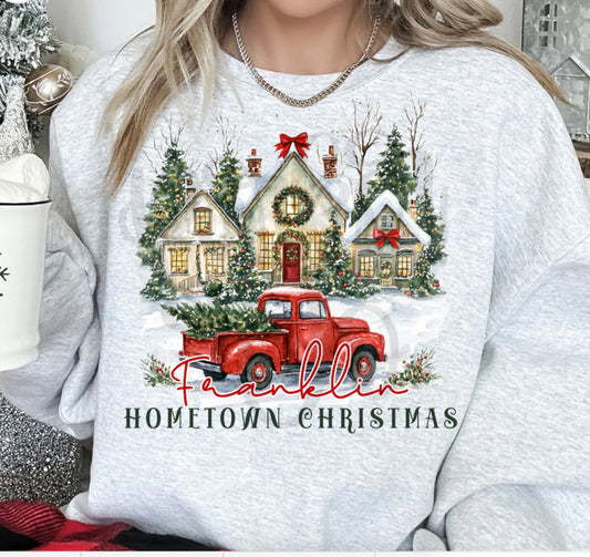 Custom hometown Christmas T-shirt, or sweatshirt