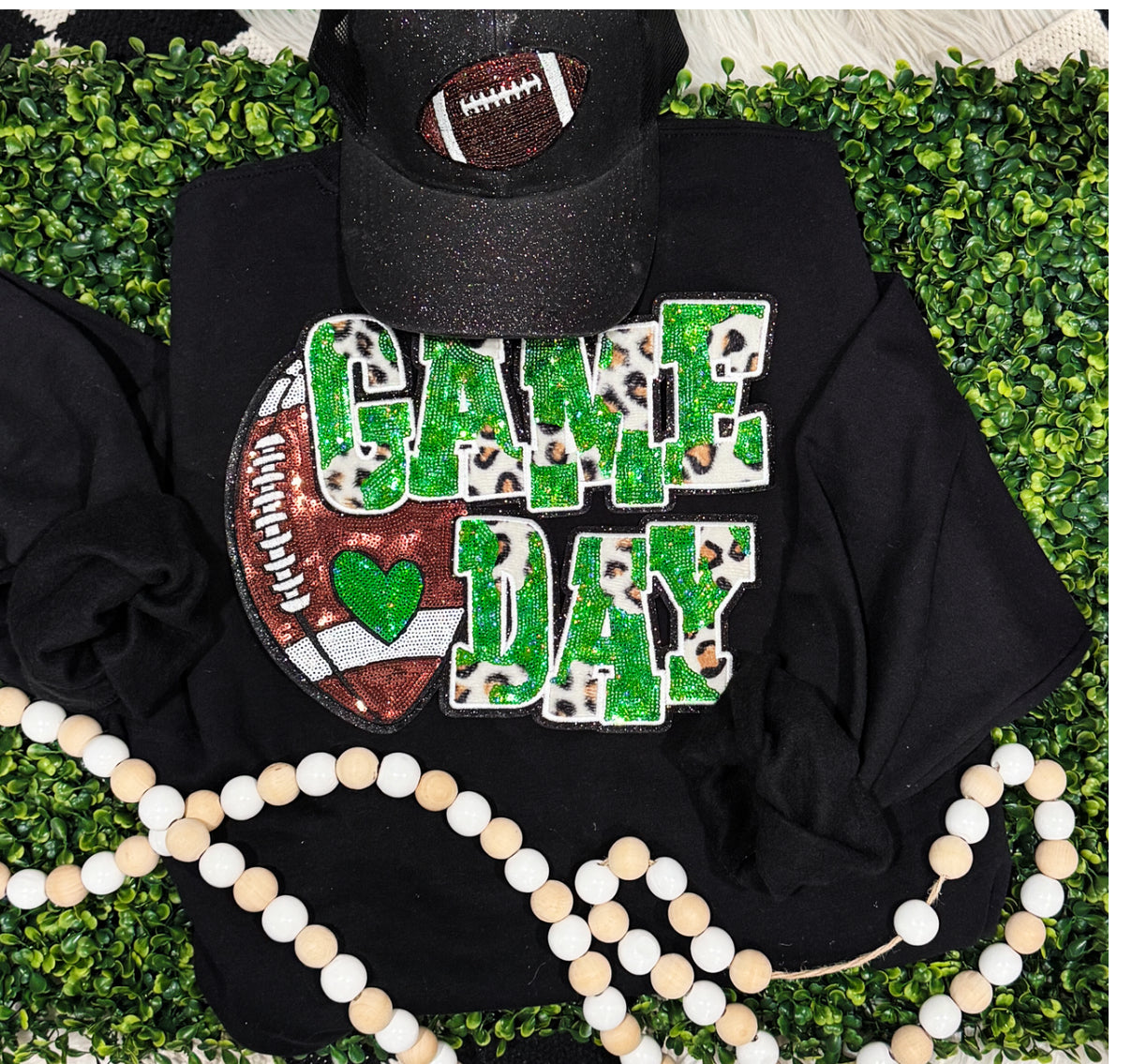 Game day Real Sequin patch sweatshirt