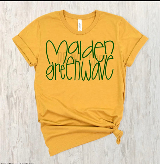 Malden Green Wave tee, tank or sweatshirt!