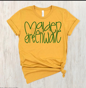 Malden Green Wave tee, tank or sweatshirt!