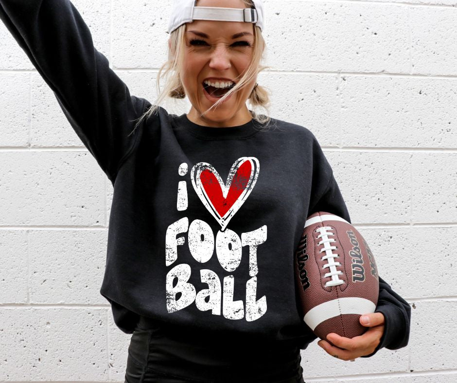 I heart football and game day T-shirt or Sweatshirt