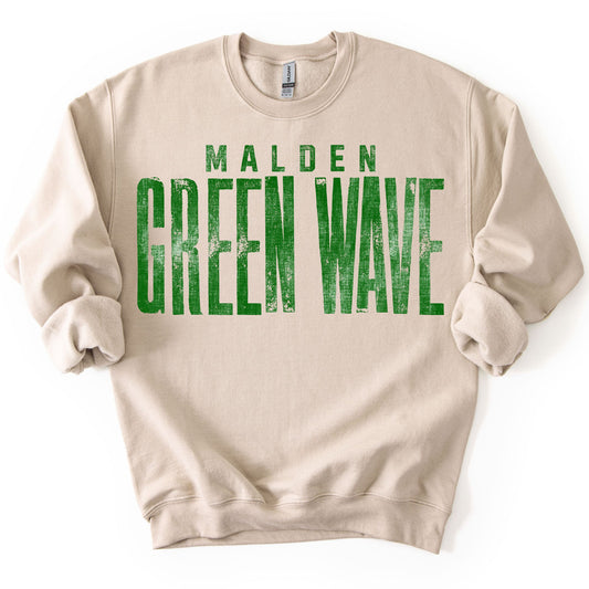 Simple distressed Green Wave  T-shirt, or sweatshirt