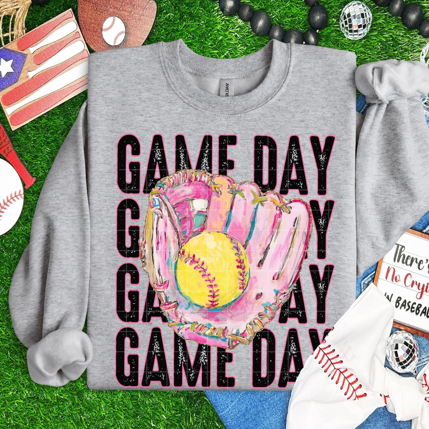 Game day baseball, softball or volleyball T-shirt, or sweatshirt