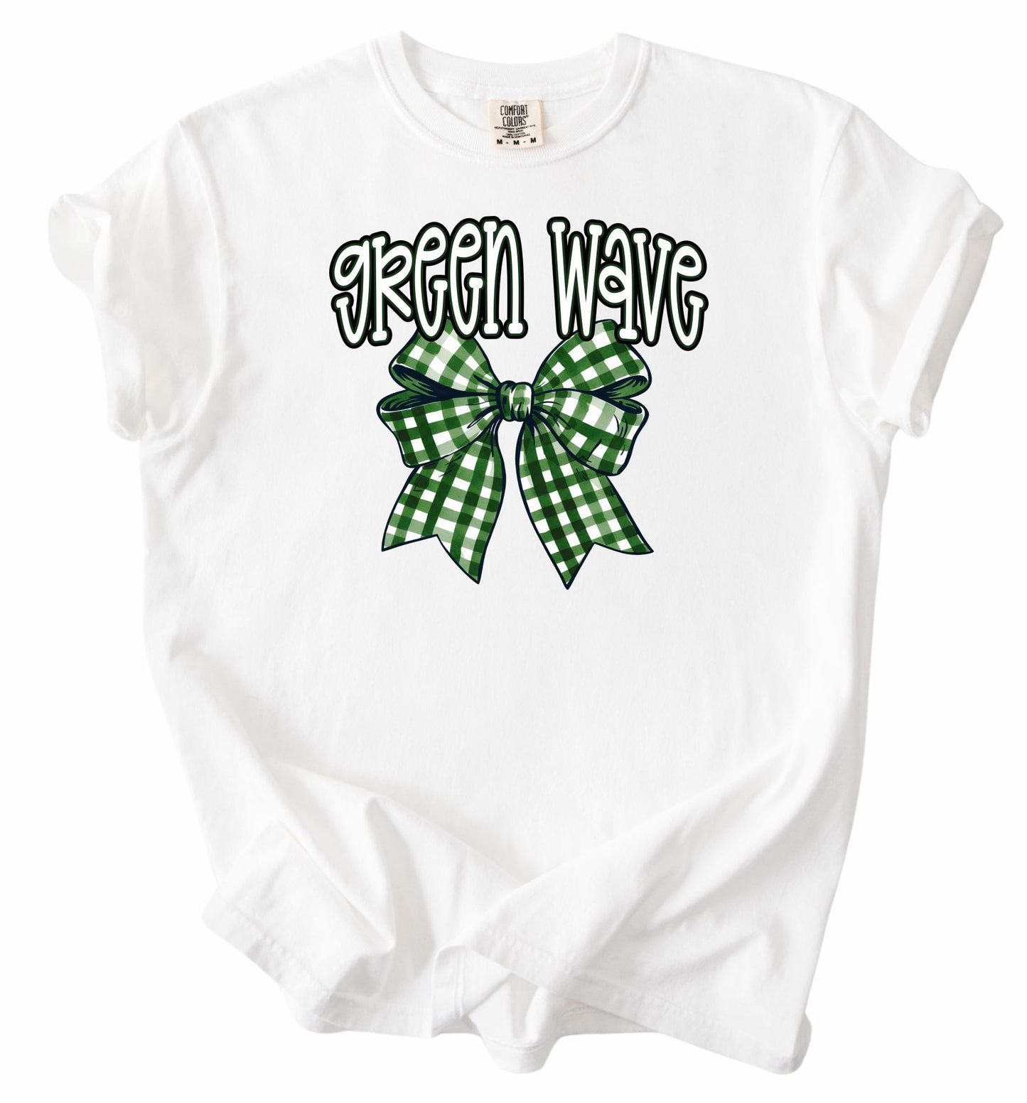 Green Wave  game day bow T-shirt, or sweatshirt
