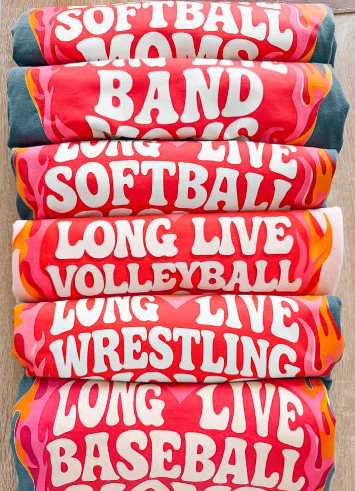 Mom (multiple options) flame heart! T-shirt, or sweatshirt