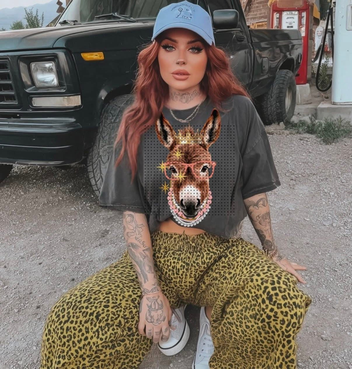 Boujee cheetah or donkey T-shirt, or sweatshirt