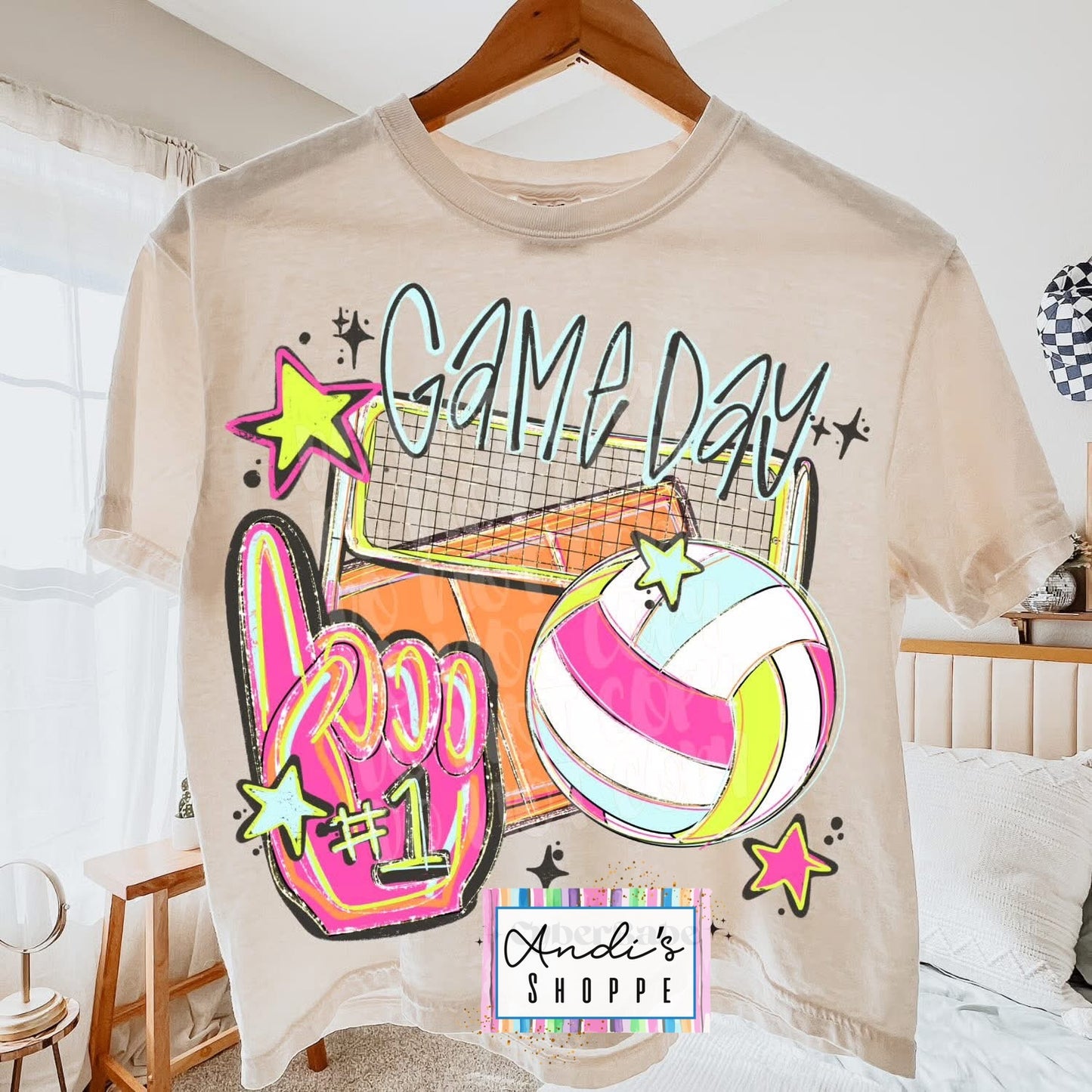 Neon softball, baseball or volleyball T-shirt or sweatshirt