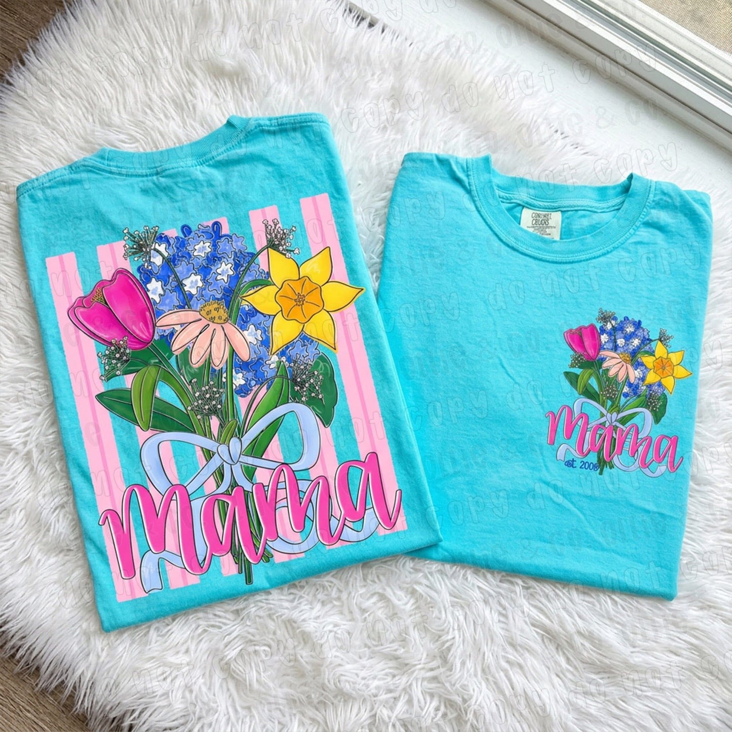 Mom, mama, Grammy custom bouquet T-shirt, or sweatshirt