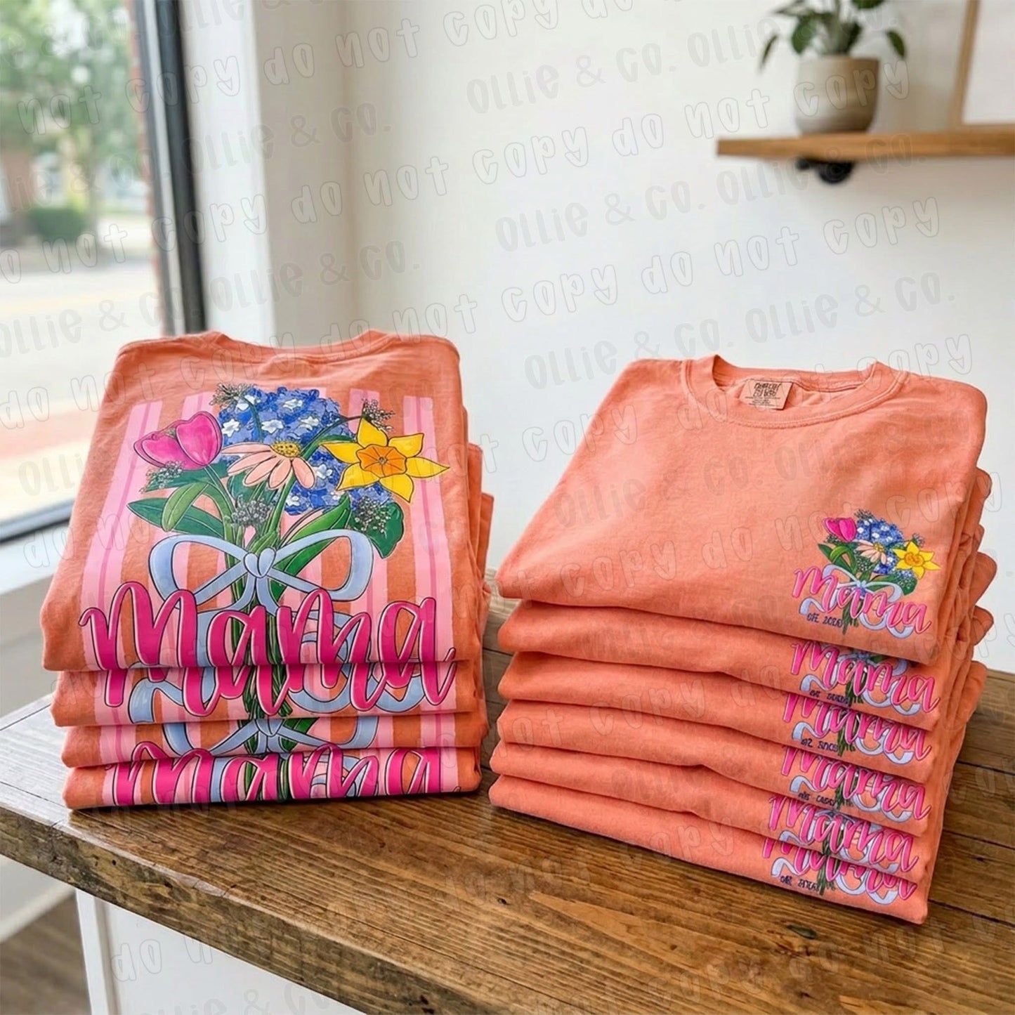 Mom, mama, Grammy custom bouquet T-shirt, or sweatshirt