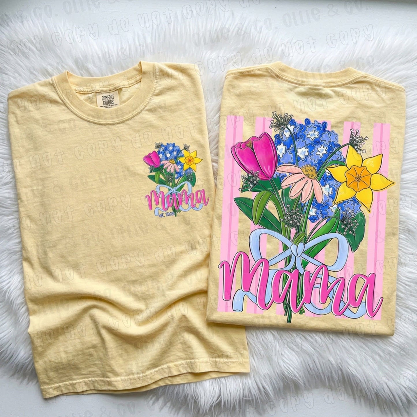 Mom, mama, Grammy custom bouquet T-shirt, or sweatshirt