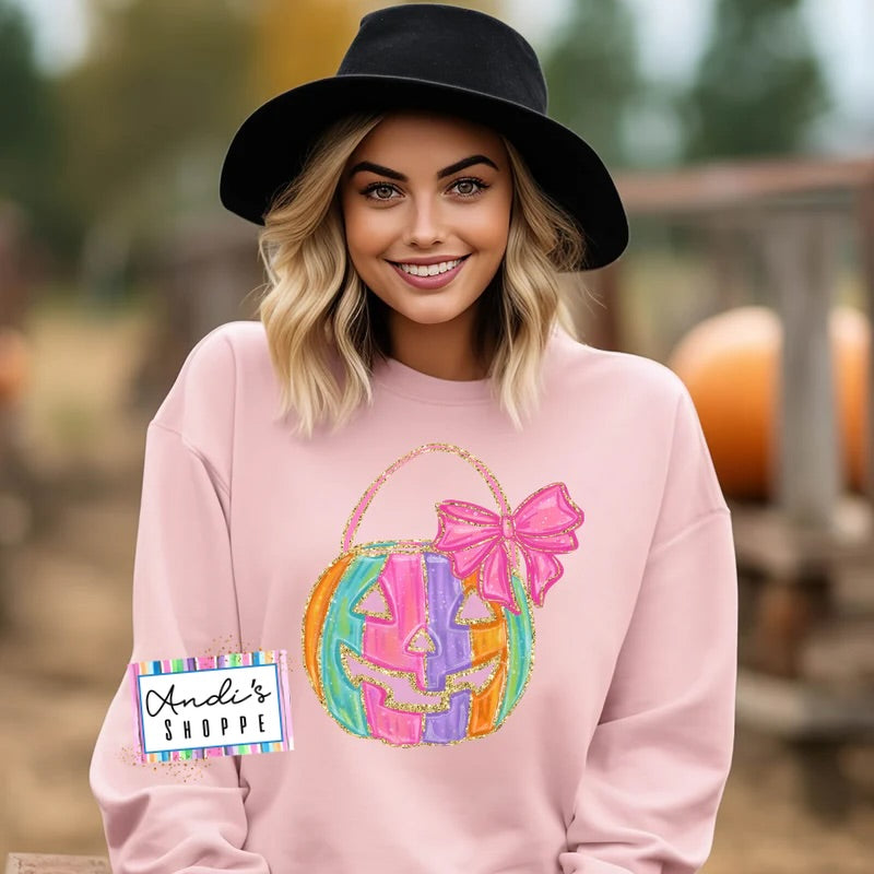 Faux glitter pastel pumpkin tshirt tank or sweatshirt!