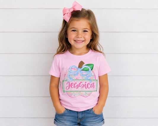 Apples back to school custom name T-shirt or sweatshirt