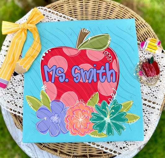 Floral apple personalized T-shirt, or sweatshirt