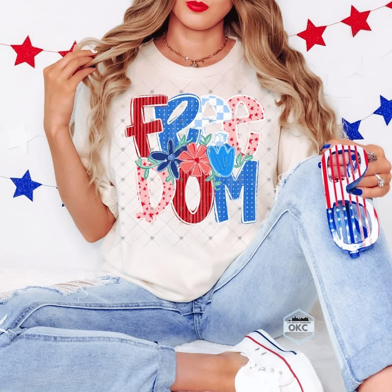 Freedom floral T-shirt, or sweatshirt