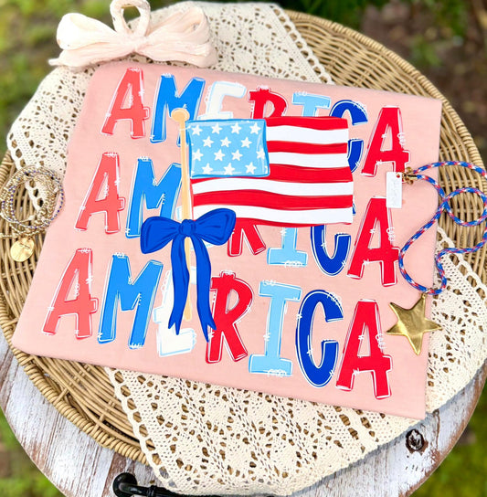 America stacked T-shirt, or sweatshirt