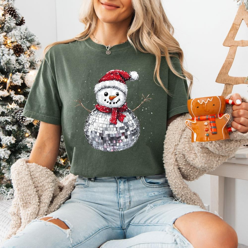 Disco ball snowman tshirt  or sweatshirt!