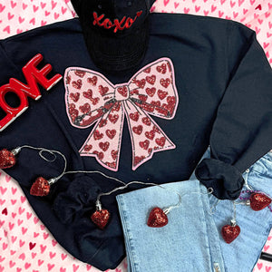 Real Sequin and/or chenille sweatshirt Valentine era!