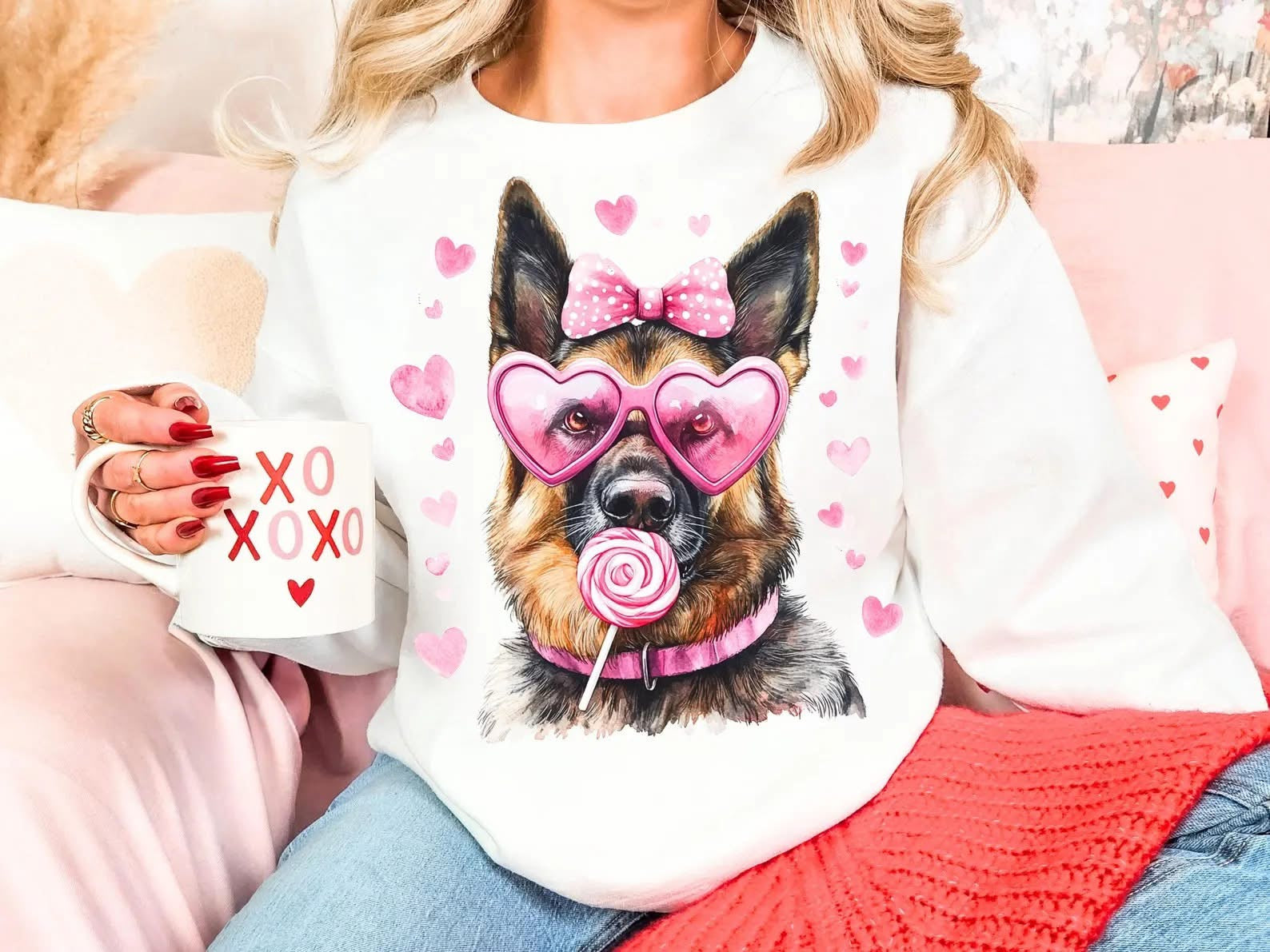 Your Valentine doggy(breeds available on chart) t shirt or sweatshirt !