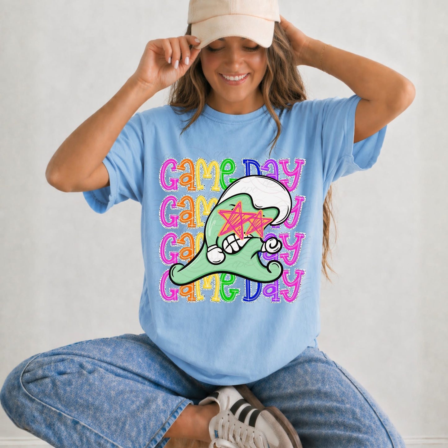 Game Day green wave stacked T-shirt, or sweatshirt