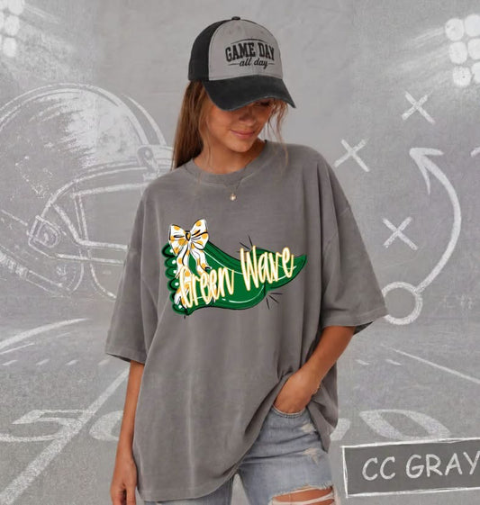 Bow pennant  green wave T-shirt, or sweatshirt