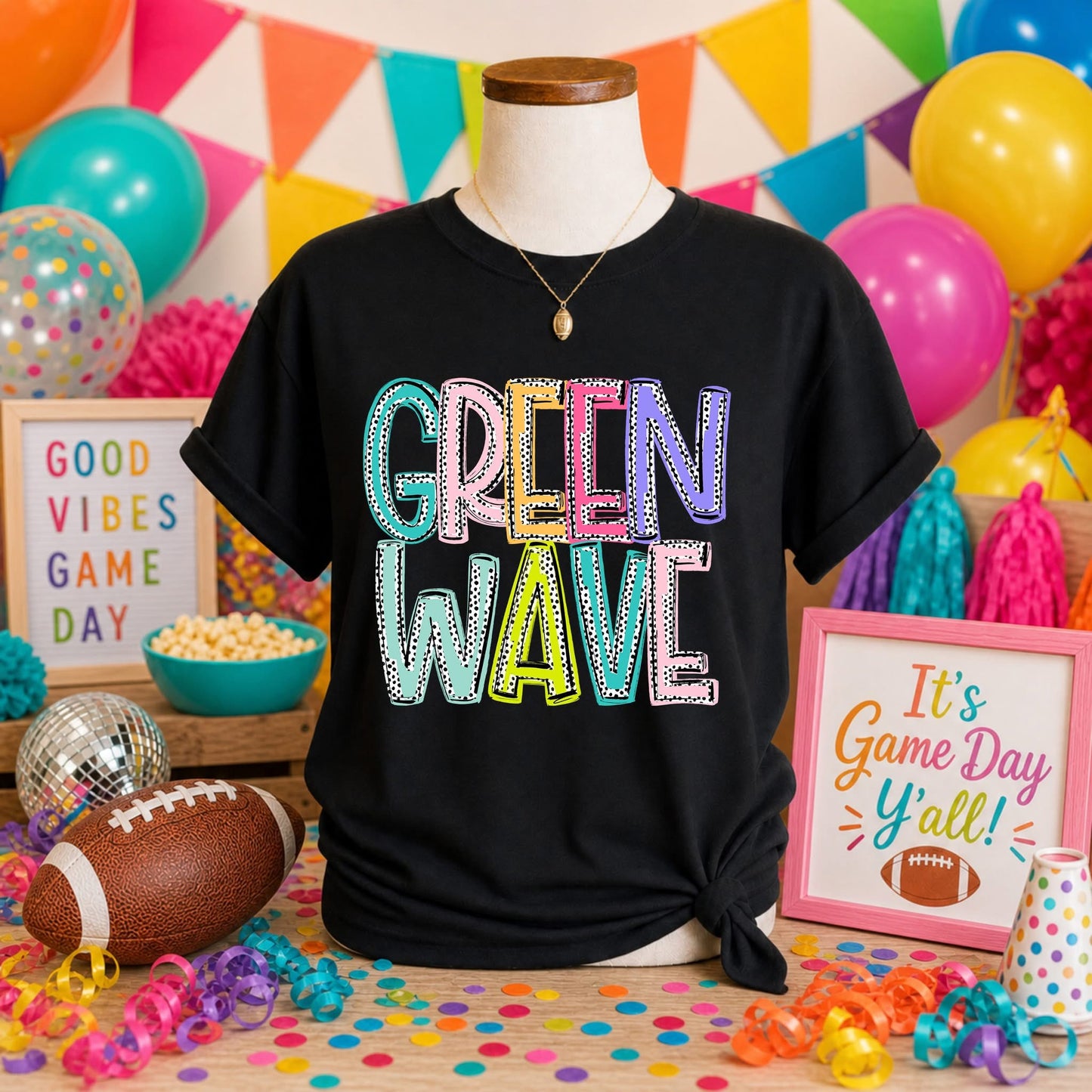 Dixie Dots Green Wave T-shirt, or sweatshirt