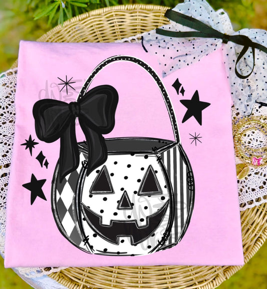 Black and white trick or treat T-shirt, or sweatshirt