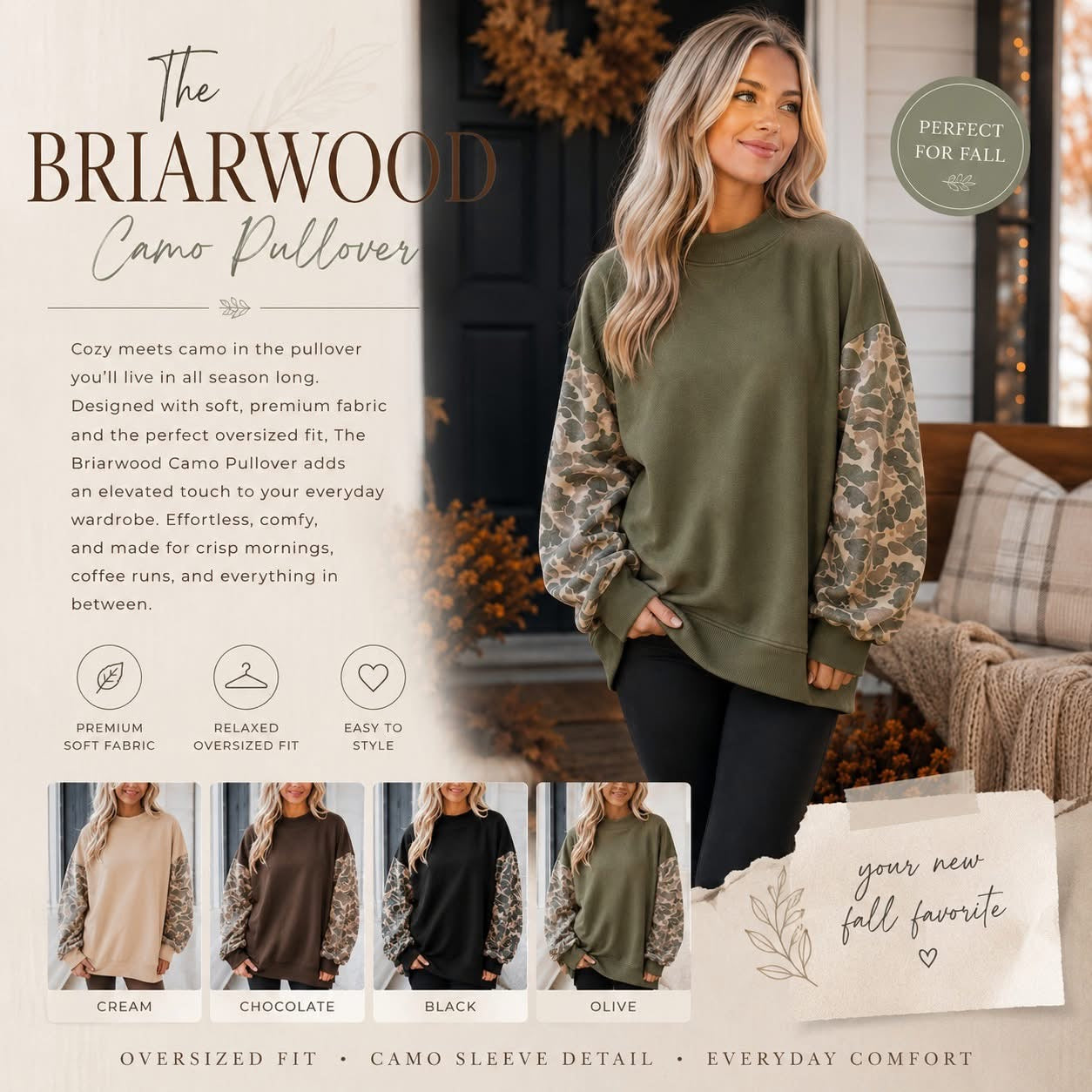 Camo sleeve pullover PREORDER!
