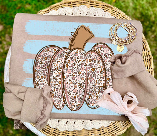 Floral pumpkin T-shirt, or sweatshirt